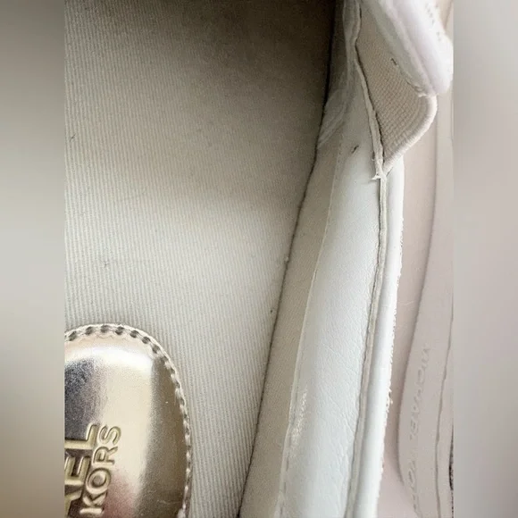 Michael Kors Women's Gold and White Slip-On Sneakers in size 8 - Picture 11 of 16